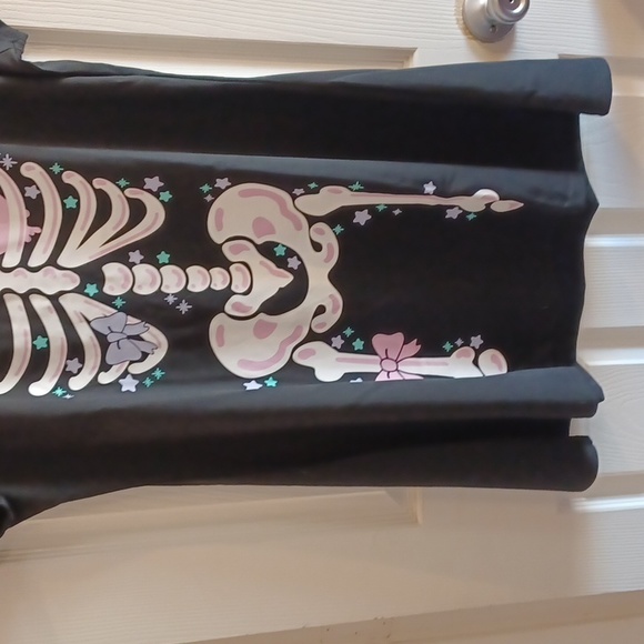 DOLLSKILL 2x TRICKZ N TREATZ BLACK SHORT-SLEEVED BONES MINI DRESS COLLAR - Picture 11 of 15